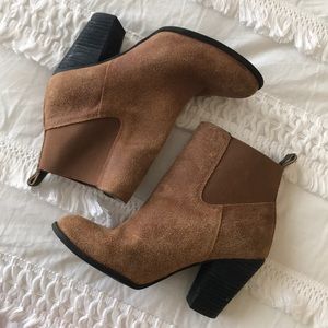 Brown Suede Heeled Booties